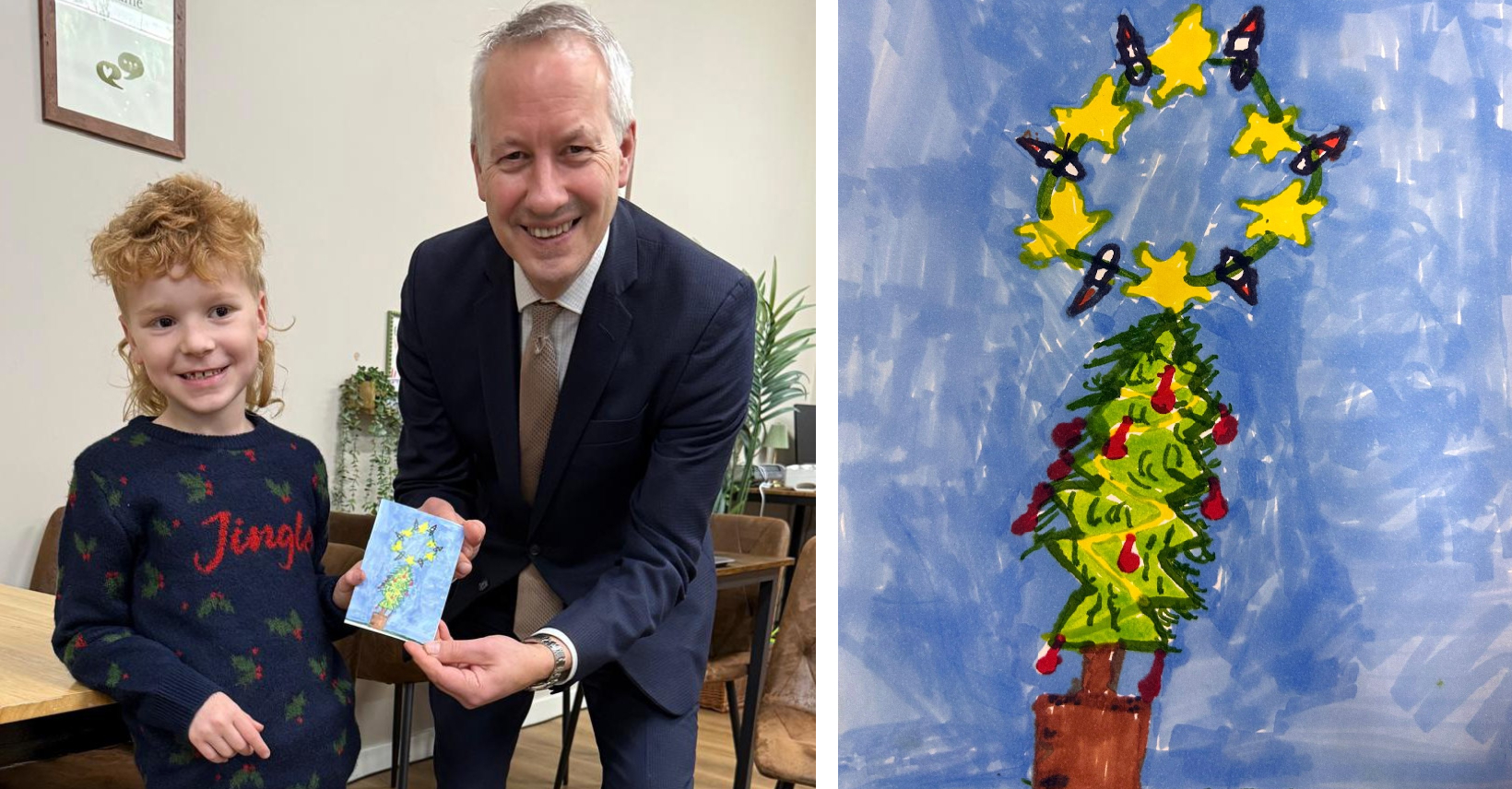 Archie, seven, designs MP’s Christmas card - Around Wellington