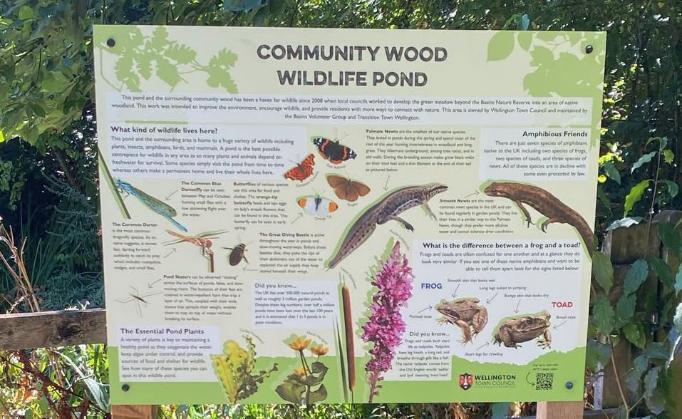 New wildlife signage at community pond